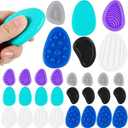Set of 24 Fidget Toys Sensory Stone for Kids Textured Soft Worry Stones for Autism ADHD Kids Calming Quiet Silent Anxiety Relief for Children Classroom Prizes, Stress Relief Gifts (Stylish Color)