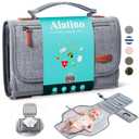 Alatino Portable Diaper Changing Pad for Baby, Detachable Travel Changing Pad with Baby Wipes Pocket, Gifts for Baby Shower, Newborn Girls and Boys (Grey)