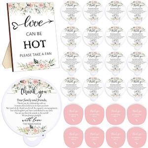 Wenqik 100 Set Wedding Favors for Guests Compact Folding Fans Bulk Thank You Gifts for Wedding Souvenirs