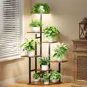 Corner Plant Stand Indoor with Grow Lights, 7 Tiered Plant Shelf Indoor, 43" Corner Plant Stands for Indoor Plants, Metal Plant Flower Display Shelves, Plant Organizer Rack for Living Room, Balcony, Home Decor