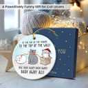 3 x Cat Christmas Ornament 2025  Funny Gifts for Cat Lovers & Friends, Double-Sided Ceramic Ornament for Tree or Car Decoration, Cute Animal Ornament for Women and Owners