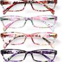 Gaoye Reading Glasses for Women, 6 pack Fashion Readers for Women Men Spring Hinge Eye Glasses, Blue Light Reading Glasses 1.7