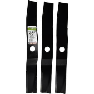 3 Blade Set for Many 60 in. Cut Kubota Mowers Replaces OEM #'s K5647-3434-2, K5647-34340, 5651-34330, 76539-34330