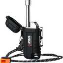 SUPRUS Waterproof Lighter Windproof Lighter Arc Plasma Lighters USB-C Rechargeable with Expandable and Flexible Neck for Outdoor, Camping & Kitchen (Black)