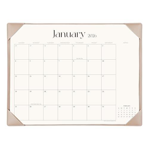 Simplified Desk Calendar 2026 with Desktop Mat, Cabbrix Large Desk Pad Calendar 21" x 16-1/2" Runs From January 2026 to December 2026, Desk Blotter Calendar for Home School and Office (Apricot) : Office Products