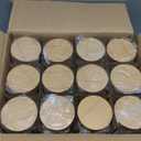 2oz Jars with Lids, Hoa Kinh 24 Pack Frosted Glass Jars with Woodgrain Lids Empty Cosmetic Containers Round Airtight Glass Jar with Inner Liners and Lid for Storing Lotions, Powders, and Ointments