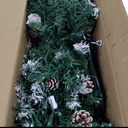 HOLLO STAR 5 ft Prelit Christmas Tree with 233 LED Lights, App Control, Slim Pencil Christmas Tree, Multi-Color RGBW Lights, 588 Flocked Frosted Tips, Xmas Tree, 51 Pine Cones, for Home, Party