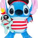 Kids Preferred Disney Baby Pirate Stitch Holding Little Scrump, Plush Stuffed Animal Toy, Embroidered Details, for Baby and Toddler Boys & Girls