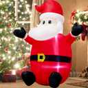 8 Foot Christmas Inflatable Black Face Santa Claus Decoration for Outdoor Yard，Christmas Black Santa Claus Indoor Blow up Decoration-WM-19