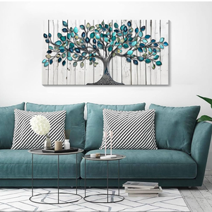 CHATYOUNG Wall Art for Bedroom - Modern Paintings Wall Pictures Green Tree of Life Landscape Artwork for Living Room Bathroom Dining Room Office Kitchen Home Decor 40"x20"