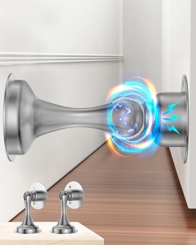 Door Stoppers, Magnetic Door Stop, Stainless Steel, 1 Pack Magnetic Door Catch, Double-Sided Adhesive Tape, No Drilling, Screws for Stronger Mount, Hold Your Door Open, for Wide Doors