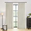 YZ HOME 102 Inches Long Curtains Pinch Pleated Blackout Linen Curtain 2 Panels for Bedroom Living Room Thermal Insulated Full Black Out Drapes Back Tab Natural Room Darkening Window Curtains, 40x102