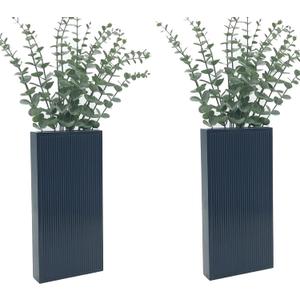 Wood Wall Planter Set of 2, Modern Wall Hanging Decor Pocket Planter for Greenery and Dried Flowers, Indoor Wood Hanging Vase 