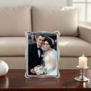 Silver 5x7'' Premium Alloy Picture Frame,Luxury High-End Decor 7x5'' Photo Frames with Real Glass and Velvet Backing,for Tabletop or Wall Hanging