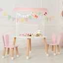 Amyhill Tabletop Tent Base Set for Hawaiian Banquet Ice Cream Table Cabin Graduation Day Party Summer Event Snack Theme Carnival Scene Decoration (White)