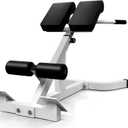 Roman Chair Back Extender - Angle & Height Dual Adjustable Hyperextension Bench for Home Gym - Adjustable Back Exercise Machine (White)