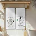 2 x Funny Goose Kitchen Towels, Bachelorette Party Gifts Dish Tea Towels for Kitchen Decor, Engagement Newly Engaged Gifts for Couples Decorative Hand Towel for Bathroom, 16x24 Inch Set of 2