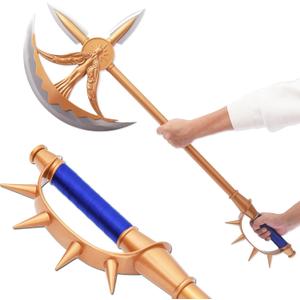 Divine Axe Anime Seven Deadly Sins， All Metal 1:1 Cosplay Anime Game Props, 47.2 (Gold)