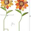 24" Metal Sunflower Outdoor Garden Stake, Set of 2