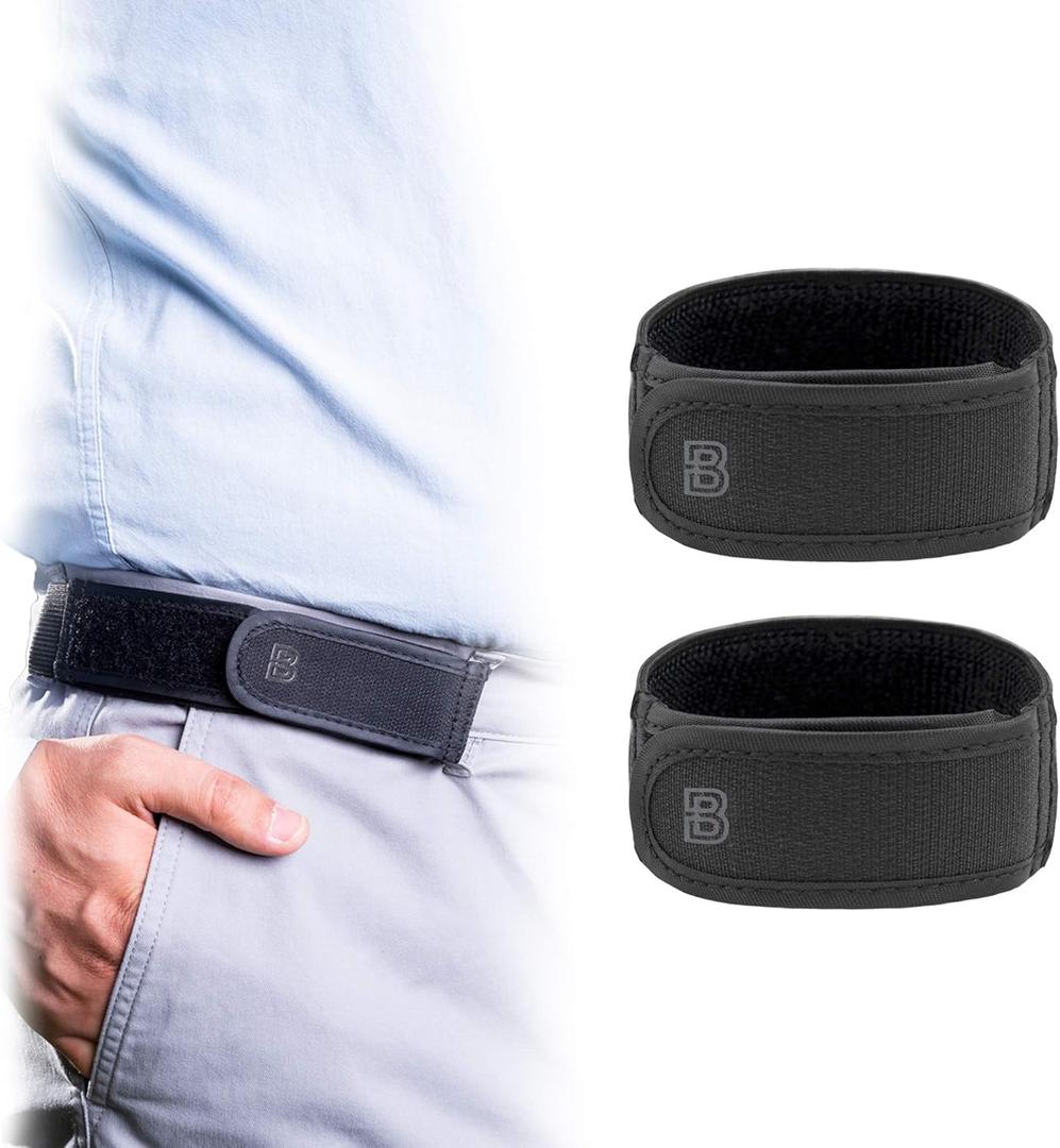 BeltBro Titan No Buckle Elastic Belt For Men  Fits 1.5 Inch Belt Loops, Comfortable and Easy To Use (2 Large: Men's 40"-51" Waist, Black)