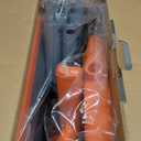 Broom and Dustpan Set for Home, Broom and Dustpan Combo for Office, Long Handle Broom with Upright Standing Dust pan,Indoor&Outdoor Sweeping (Gray&Orange)