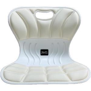 Ergonomic Lumbar Support Cushion, Cream, 460mm x 440mm x 340mm, Large, for Office Chairs & Car Seats, Posture Correction, Pregnancy Comfort,110-300 lbs Capacity