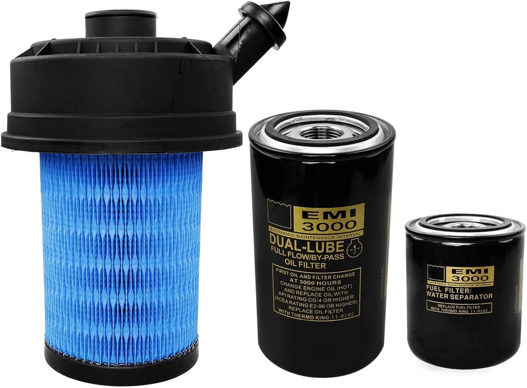 11-9300 Air Filter & 11-9182 Oil Filter &11-9342 Fuel Filter Maintenance Filter Service Kit Compatible with Thermo King SB190, SB210, SB230, SB300, SB330-Replace Part Number 119300, 119342,119182