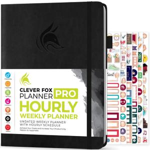 Clever Fox Planner PRO Schedule  Undated Weekly & Monthly Life Planner with Time Slots, Appointment Book & Daily Organizer, A4 (Black) (A4 (8.5" x 11"))