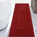 SHACOS Super Soft Bathroom Rugs 24"x60" Long Christmas Bath Mats Runner Non Slip Washable Bath Rugs Carpets for Bathroom Floor Tub Shower Vanity Home Decor Accessories, Red 2'x5'