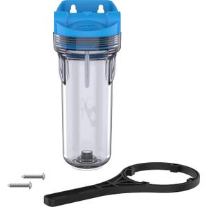Pentair OMNIFilter WH5 Filter Housing, 10" Standard Clear Sump Water Filter Housing with Integral Mounting Bracket and 3/4" NPT Inlet, Includes Housing, Mounting Screws and Wrench, Clear