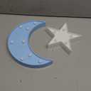 QiaoFei Decorative Moon-Star Night Light,Cute LED Nursery Night Lamp Gift-Marquee Moon-Star Sign for Birthday Party,Baby Shower,Kids Room, Living Room Decor (Blue)