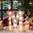 2 x Pooqla Light Up Letters, LED Marquee Letters for Silver Birthday Decorations, Battery Powered Night Light Teenager Girl Room Decor, Gift for Girls Boys Wedding Bedroom Christmas Party Decor, Letter U