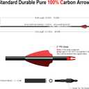 32" Pure Carbon Archery Arrows Spine 300 350 400 Removable Tips, spine350