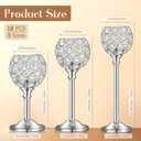 Qunclay 18 Pieces Crystal Candle Holders Bulk Candle Stick Holder Centerpieces for Table Wedding Centerpieces Crystal Decorative Tealight Dining Table Decor for Party(Silver)