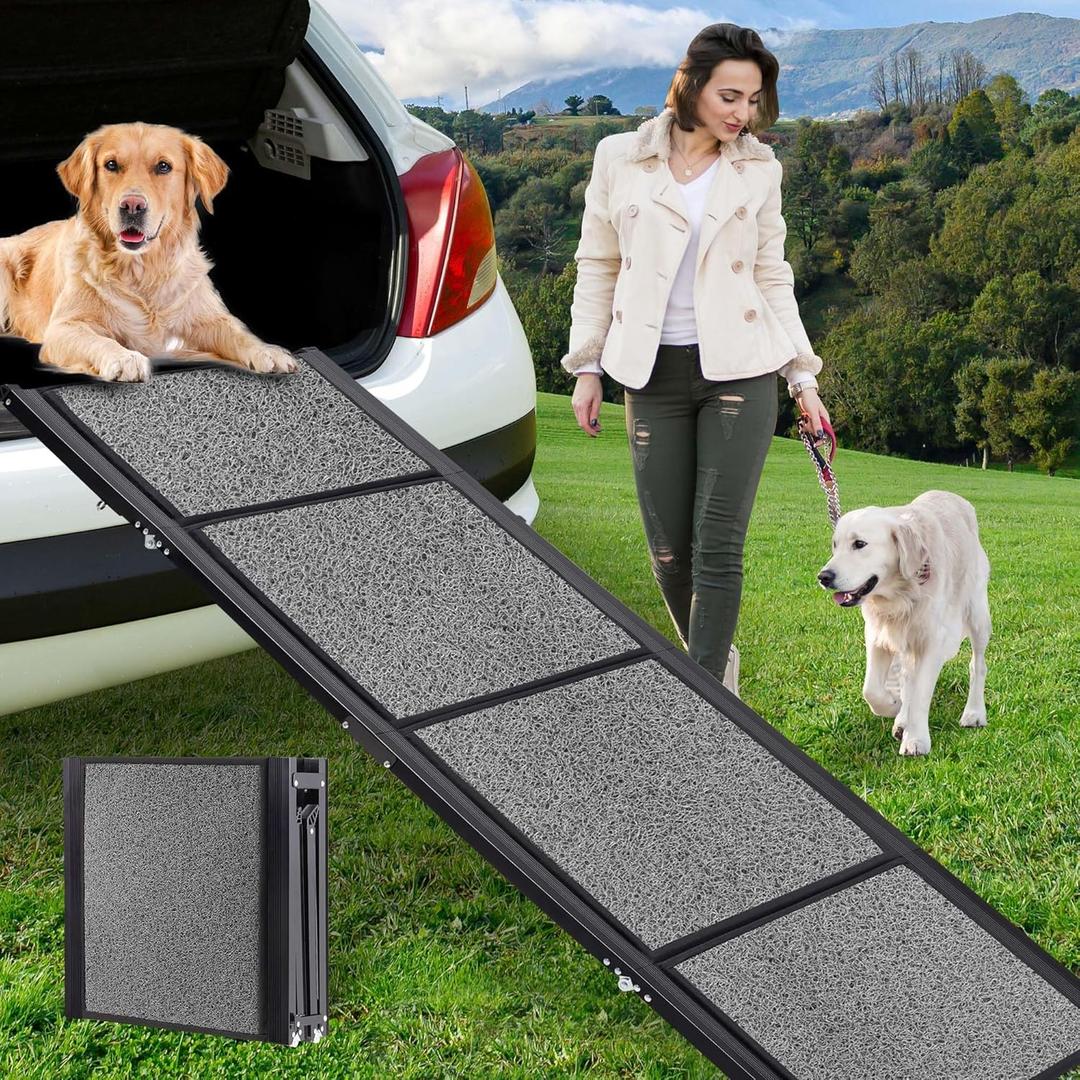 HABUTWAY Extra Wide Dog Ramp for Car - 250LBS Capality, 67''L x 20''W Pet Ramp, Portable Car Ramp for Large Dogs, Folding Dog Ramp Non-Slip, Dog Steps for Medium & Large Dogs to Get Into Car,SUV,Truck (67''L x 20''W (for car,SUV and small truck))
