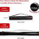 Eorbow 2 Pack Extendable Poster Tube, Round Black Telescoping Art Drafting Tube, Expand from 30.3" to 52", Plastic Blueprint Document Storage Holder Cases with Strap for Carrying Artworks Scrolls