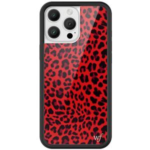 Wildflower Cases - Compatible with iPhone 16 Pro Max | Protective Black Bumper, 6.5ft Drop Test Certified, Women Owned Small Business | Leopard Animal Print Cheetah Dainty Cute Trendy | Red Meow