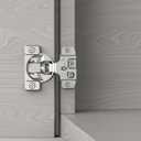 Furniware 50 Pieces 1/2" Overlay Soft Close Concealed Hinge for Face Frame Cabinet Door, 2-Hole Flush Mount Cabinet Door Hinge with Detachable Damper for Speed Control, 105 Opening Angle