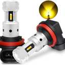 PHINLION H8 H11 LED Yellow Fog Light Bulbs, 3800 Lumens Super Bright H11LL H16 LED Bulb Replacement for Car Truck DRL and Fog Lights, 3000K Golden Yellow