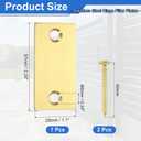 3 x uxcell Door Edge Hole Filler Plate, 2.24" x 1.1" Door Hole Cover Plate Stainless Steel Deadbolt Cover Plate with 40mm Screws for Fixing Wooden Furniture Corner, Gold
