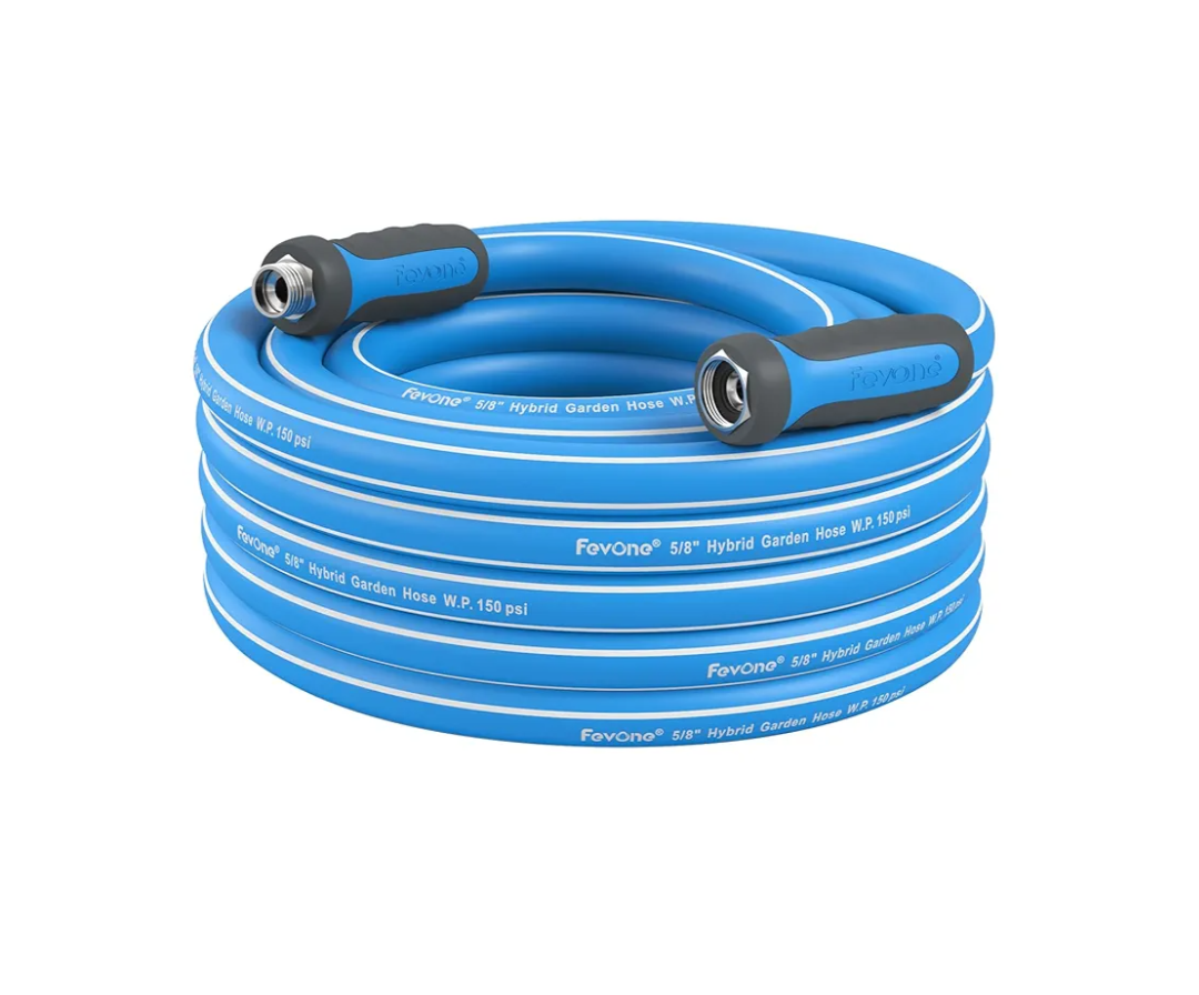 Fevone 35 ft Garden Hose, Lightweight and Flexible, Heavy Duty Water Hose, Hybrid Polymer, Kink Resistance, 3/4" GHT Aluminum Fittings, 5/8" ID, Burst 600 PSI, Drinking Water Safe