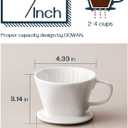 DOWAN Pour Over Coffee Maker, Non-Electric Pour Over Coffee Dripper, Manual Brew Maker, Single Cups Porcelain Slow Brewing Accessories for Gifts,White