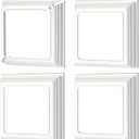 4 Packs 4 Inch Vinyl Post Skirt/England Style Fence Post Cups White PVC Post Column Wraps Porch Two Piece England Base Trim Ring Railing for Wood Vinyl Post, Stair Rails, Fence Deck Stairs Rails (4)