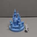 Baquler Castle Cake Topper Figurine Wedding Cake Topper Birthday Castle Tower Night Light USB Rechargeable Princess Nightlight for Valentine's Day Wedding Birthday Party Decor(Blue)