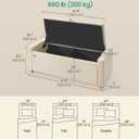 SONGMICS Storage Ottoman, 48 Inches Long Bed End Stool, Solid Wood Legs, 19.7"D x 47.6"W x 16.5"H