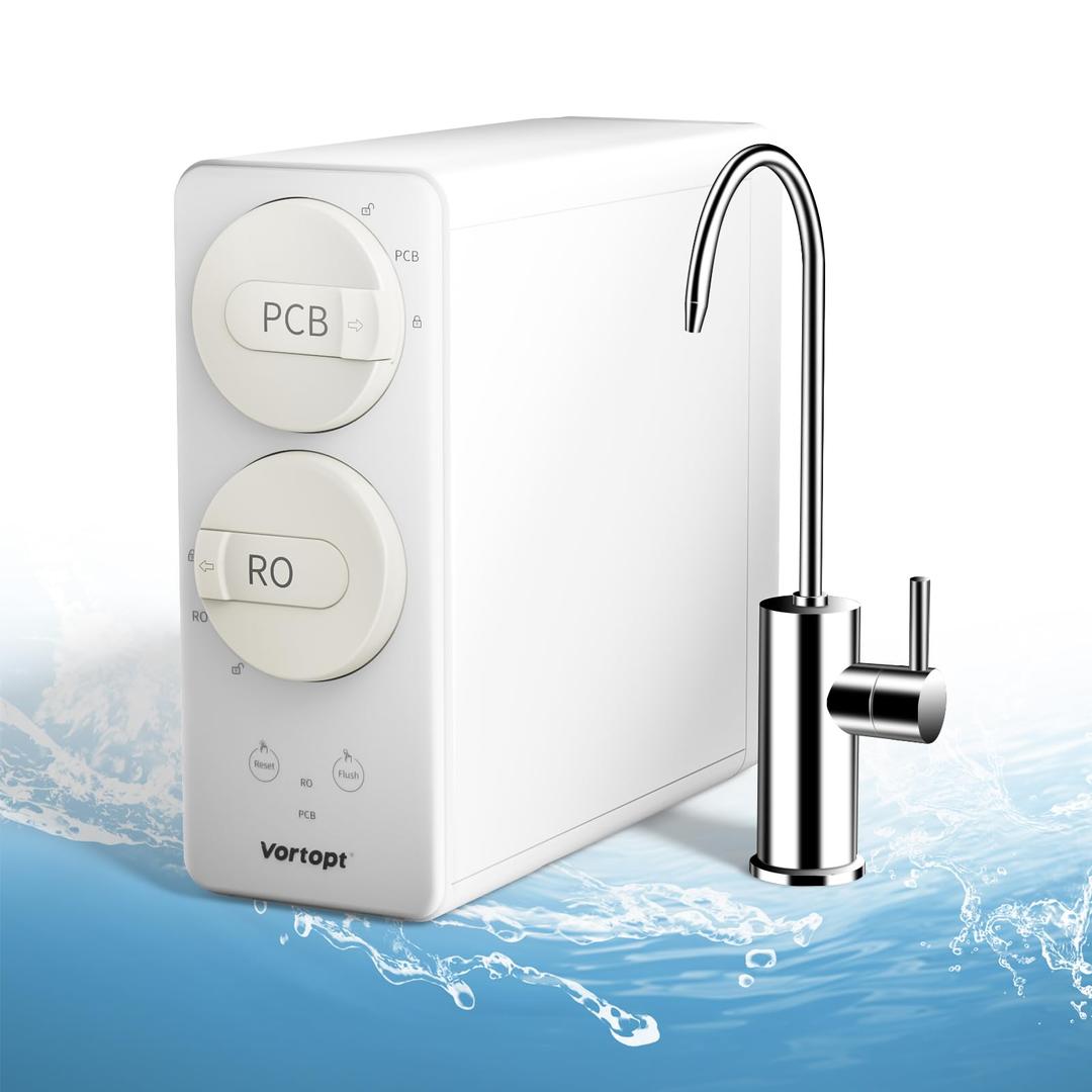 800 GPD Under Sink Water Filter - 7 Stage Reverse Osmosis Water Filter System - 0.0001μm Filtration Reduces PFAS, Tankless RO Water Purifier System for Drinking Water, 3:1 Pure to Drain, DR4
