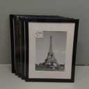 Upsimples 8.5x11 Picture Frame Set of 5, Display Pictures 6x8 with Mat or 8.5 by 11 Without, Wall Gallery Photo Frames, Black