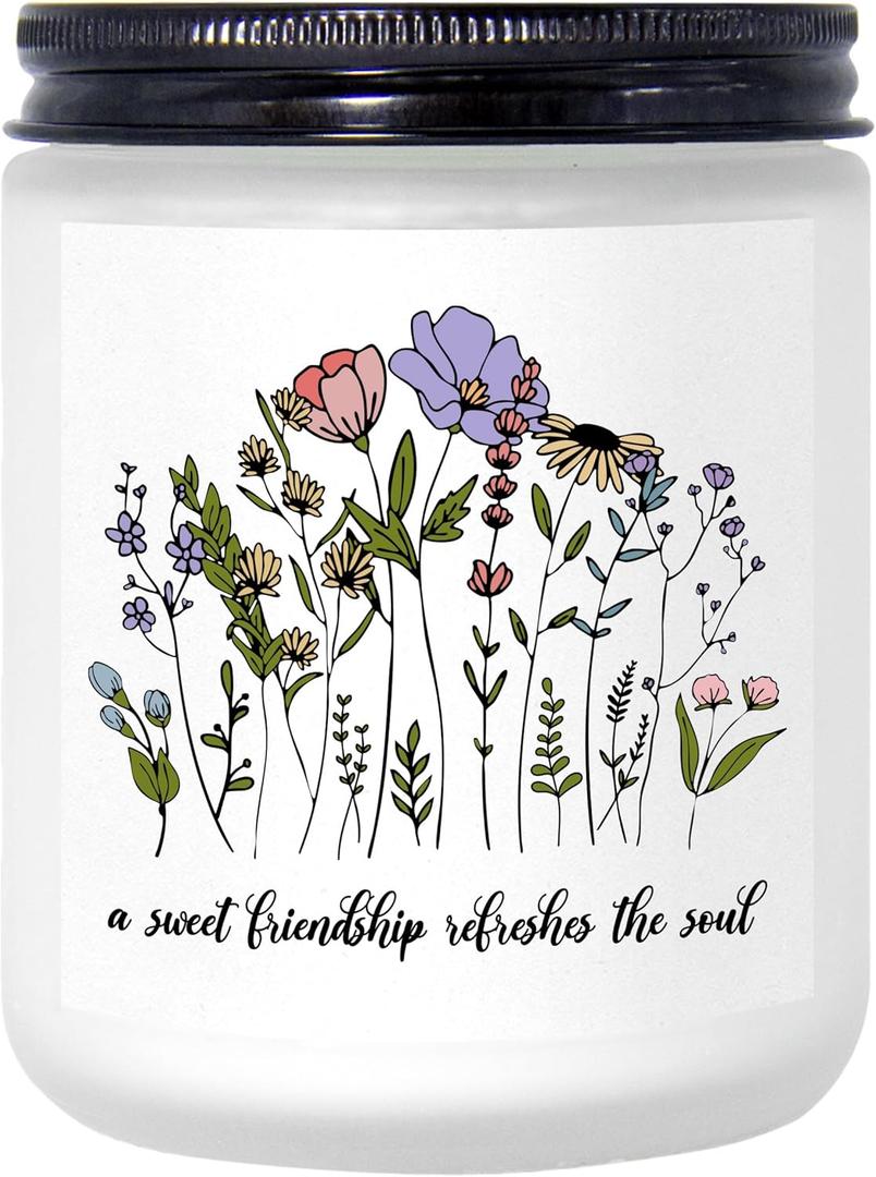 Christian Friend Gifts for Women, Religious Friendship Gifts for Women Friends, Best Friends Candle, Inspirational Best Friend Birthday Gift for Christians, 7oz Lavender Scented Soy Wax Candles