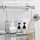 Large Rustproof Shower Caddy Hanging, 304 Stainless Steel Hanging Shower Organizer Basket for Bathroom & Bathtub, Over the Rod Shower Rack for Shampoo, Conditioner, Soap & Bath Accessories(Silver)