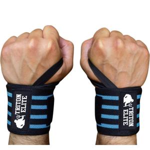 4 x 18" Wrist Wraps - Premium Grade Straps Featuring Ergonomic Thumb Loops - Best Wrist Support Braces for Powerlifting, Bodybuilding, and Strength Training (Blue)